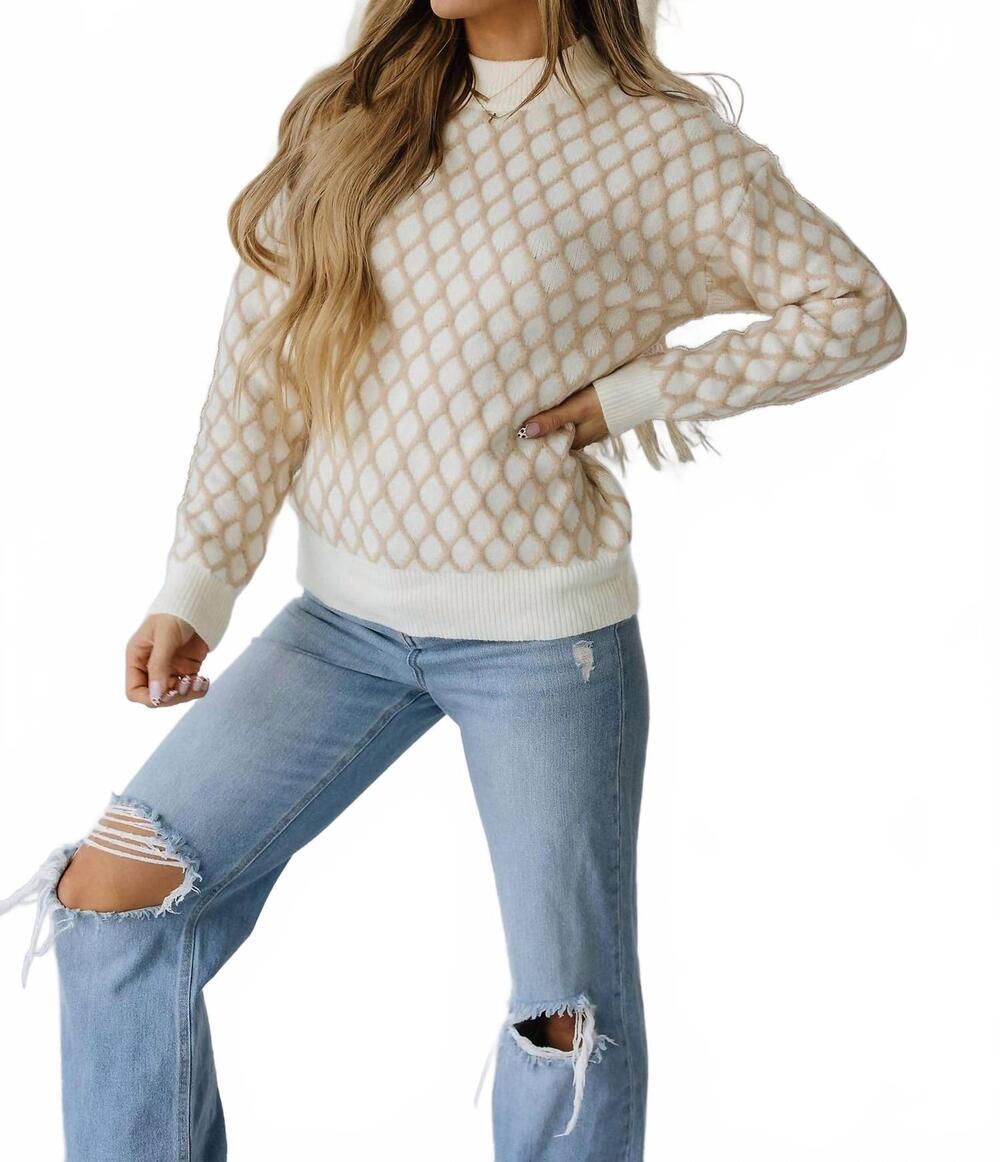 NEW LIAM & COMPANY cami textured drop sleeve sweater in cream